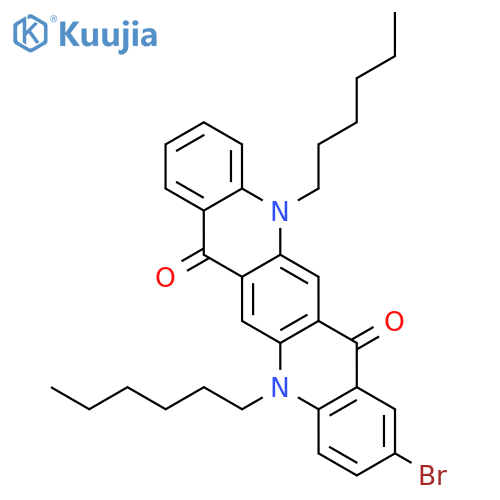 Quino[2,3-b]acridine-7,14-dione, 2-bromo-5,12-dihexyl-5,12-dihydro- structure