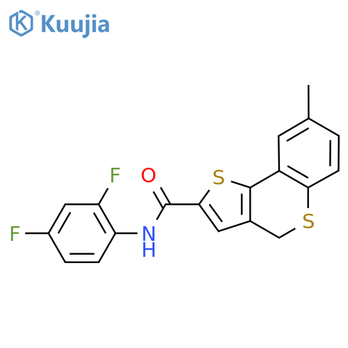 N-(2,4-difluorophenyl)-8-methyl-4H-thieno[3,2-c]thiochromene-2-carboxamide structure