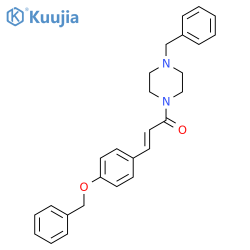 (E)-3-[4-(BENZYLOXY)PHENYL]-1-(4-BENZYLPIPERAZINO)-2-PROPEN-1-ONE structure