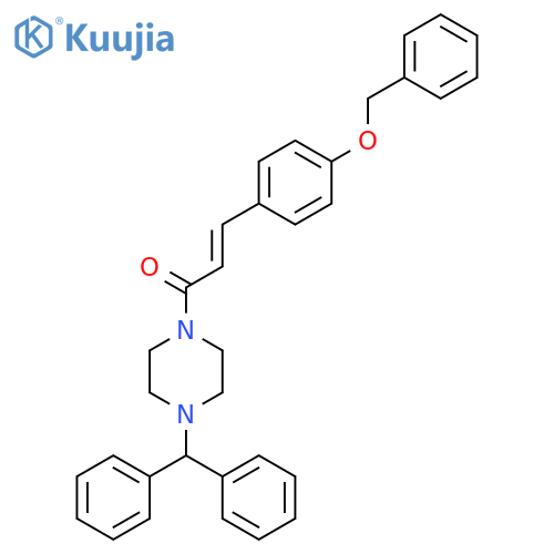 (E)-1-(4-BENZHYDRYLPIPERAZINO)-3-[4-(BENZYLOXY)PHENYL]-2-PROPEN-1-ONE structure