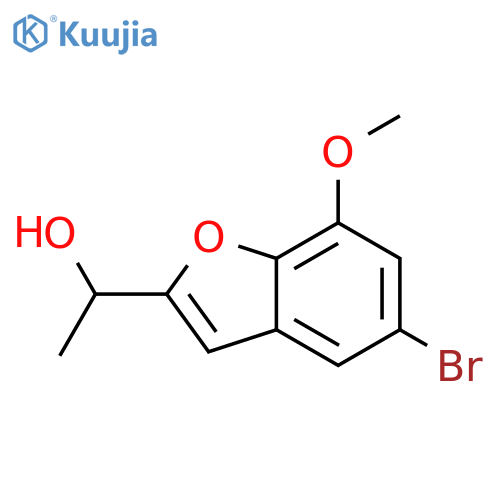 1-(5-bromo-7-methoxy-1-benzofuran-2-yl)ethanol structure
