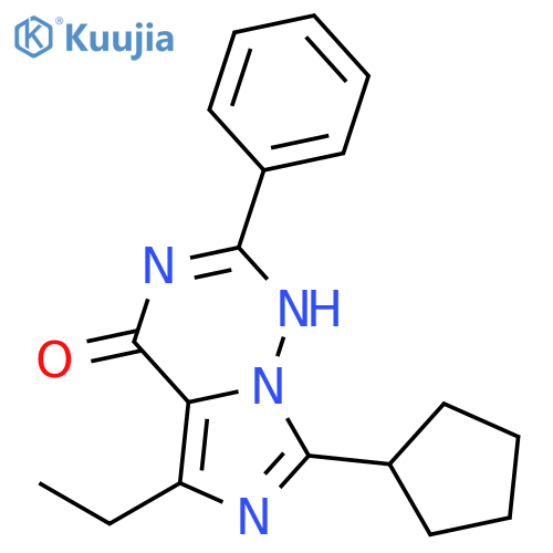 Imidazo[5,1-f][1,2,4]triazin-4(1H)-one, 7-cyclopentyl-5-ethyl-2-phenyl- structure