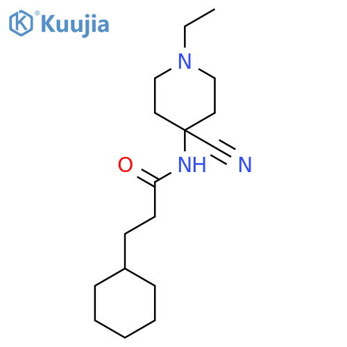 Cyclohexanepropanamide, N-(4-cyano-1-ethyl-4-piperidinyl)- structure