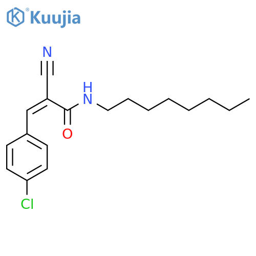 3-(4-chlorophenyl)-2-cyano-N-octylprop-2-enamide structure