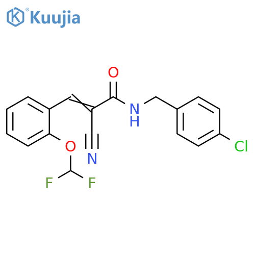 2-Propenamide, N-[(4-chlorophenyl)methyl]-2-cyano-3-[2-(difluoromethoxy)phenyl]- structure