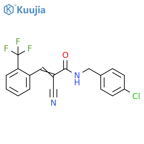 N-[(4-Chlorophenyl)methyl]-2-cyano-3-[2-(trifluoromethyl)phenyl]-2-propenamide structure