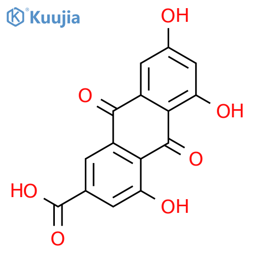 2-Anthracenecarboxylicacid, 9,10-dihydro-4,5,7-trihydroxy-9,10-dioxo- structure