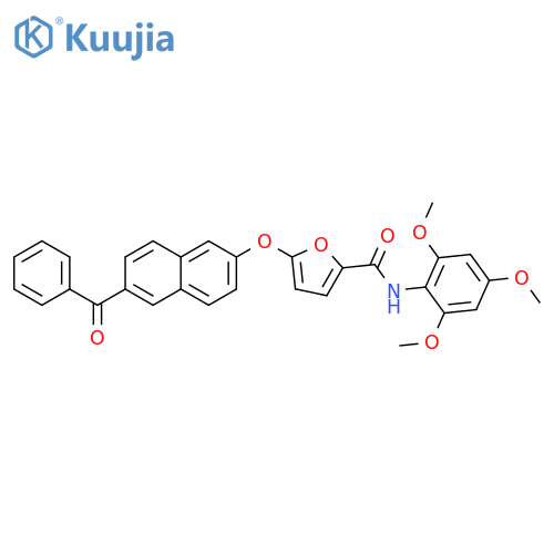 2-Furancarboxamide, 5-[(6-benzoyl-2-naphthalenyl)oxy]-N-(2,4,6-trimethoxyphenyl)- structure
