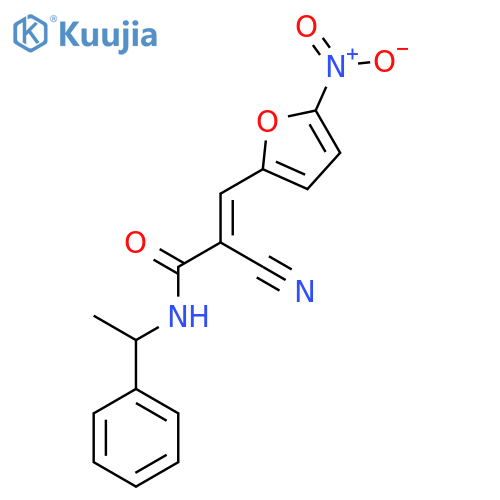 (E)-2-cyano-3-(5-nitrofuran-2-yl)-N-(1-phenylethyl)prop-2-enamide structure
