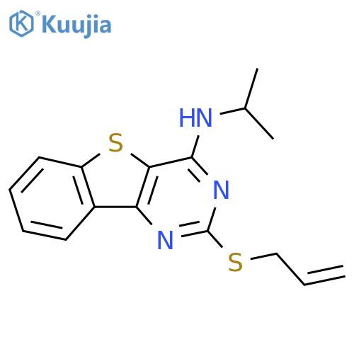 2-(allylsulfanyl)-N-isopropyl[1]benzothieno[3,2-d]pyrimidin-4-amine structure