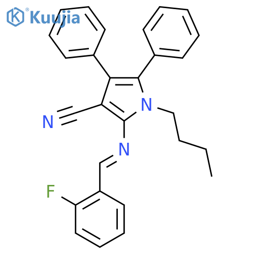 1-BUTYL-2-([(E)-(2-FLUOROPHENYL)METHYLIDENE]AMINO)-4,5-DIPHENYL-1H-PYRROLE-3-CARBONITRILE structure