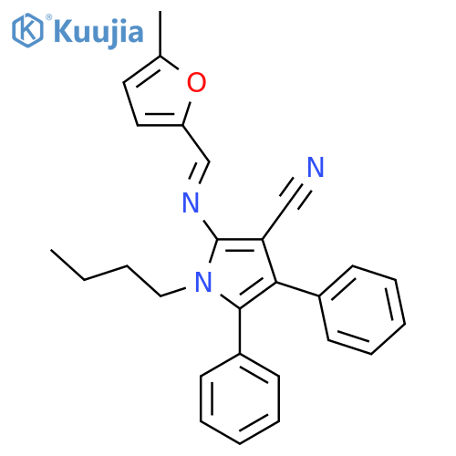 1-Butyl-2-[(E)-[(5-methylfuran-2-yl)methylidene]amino]-4,5-diphenyl-1H-pyrrole-3-carbonitrile structure