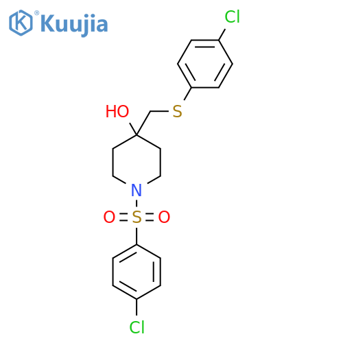 1-(4-Chlorobenzenesulfonyl)-4-{[(4-chlorophenyl)sulfanyl]methyl}piperidin-4-ol structure