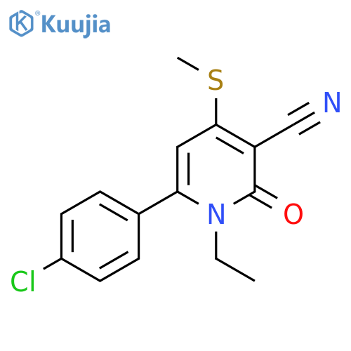 6-(4-Chlorophenyl)-1-ethyl-4-(methylsulfanyl)-2-oxo-1,2-dihydro-3-pyridinecarbonitrile structure