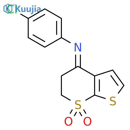 4-[(4-Chlorophenyl)imino]-2,3-dihydro-1lambda~6~-thieno[2,3-b]thiopyran-1,1-dione structure