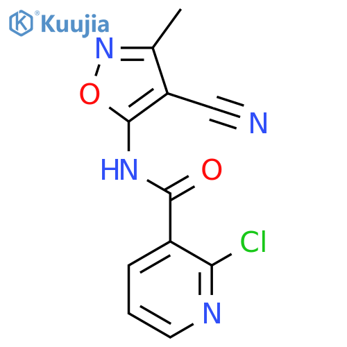 2-Chloro-N-(4-cyano-3-methyl-1,2-oxazol-5-yl)pyridine-3-carboxamide structure