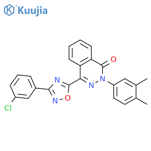 4-3-(3-chlorophenyl)-1,2,4-oxadiazol-5-yl-2-(3,4-dimethylphenyl)-1,2-dihydrophthalazin-1-one structure