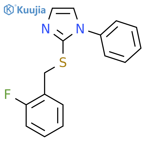 2-fluorobenzyl 1-phenyl-1H-imidazol-2-yl sulfide structure