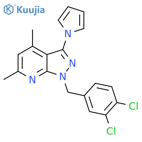 1-(3,4-DICHLOROBENZYL)-4,6-DIMETHYL-3-(1H-PYRROL-1-YL)-1H-PYRAZOLO[3,4-B]PYRIDINE structure