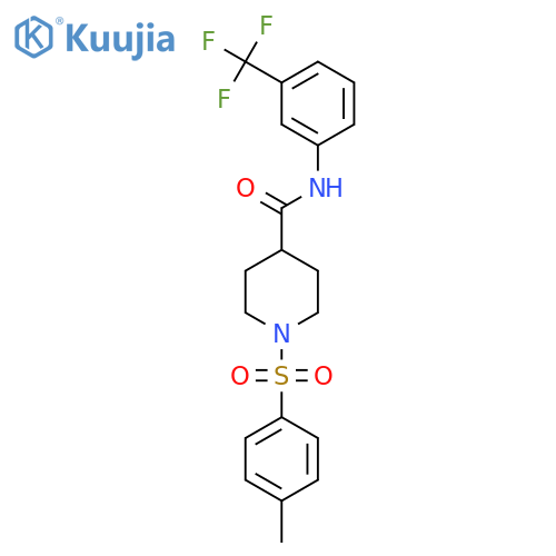 1-(4-methylbenzenesulfonyl)-N-[3-(trifluoromethyl)phenyl]piperidine-4-carboxamide structure