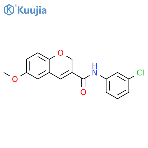 2H-1-Benzopyran-3-carboxamide, N-(3-chlorophenyl)-6-methoxy- structure