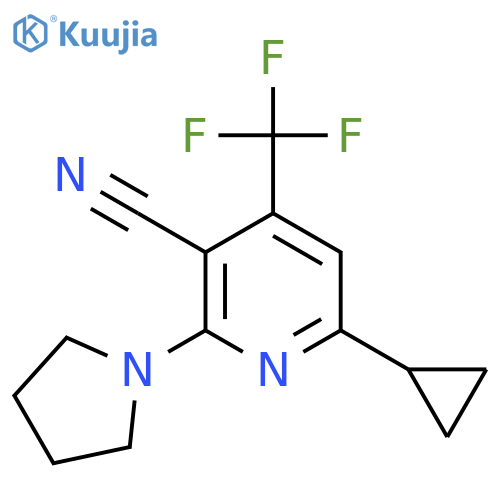 6-CYCLOPROPYL-2-(1-PYRROLIDINYL)-4-(TRIFLUOROMETHYL)NICOTINONITRILE structure