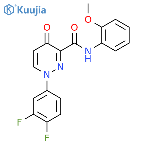 1-(3,4-difluorophenyl)-N-(2-methoxyphenyl)-4-oxo-1,4-dihydro-3-pyridazinecarboxamide structure