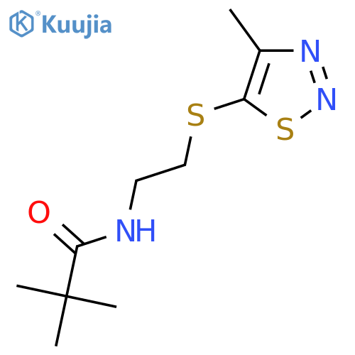 2,2-dimethyl-N-{2-[(4-methyl-1,2,3-thiadiazol-5-yl)sulfanyl]ethyl}propanamide structure