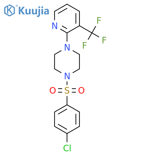 1-[(4-CHLOROPHENYL)SULFONYL]-4-[3-(TRIFLUOROMETHYL)-2-PYRIDINYL]PIPERAZINE structure