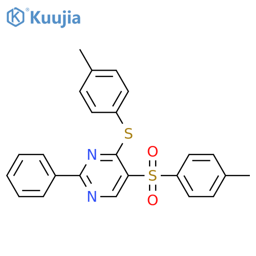 4-METHYLPHENYL 4-[(4-METHYLPHENYL)SULFANYL]-2-PHENYL-5-PYRIMIDINYL SULFONE structure