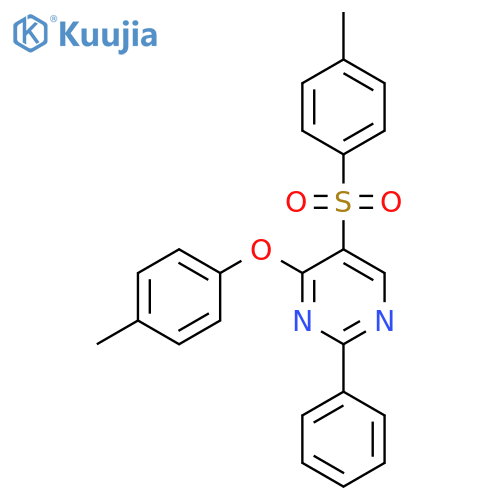 4-(4-Methylphenoxy)-5-[(4-methylphenyl)sulfonyl]-2-phenylpyrimidine structure