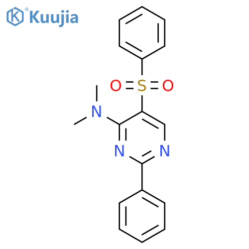N,N-DIMETHYL-2-PHENYL-5-(PHENYLSULFONYL)-4-PYRIMIDINAMINE structure