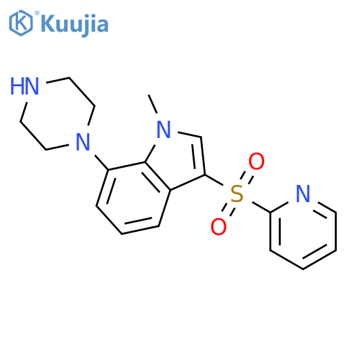 1H-Indole, 1-methyl-7-(1-piperazinyl)-3-(2-pyridinylsulfonyl)- structure