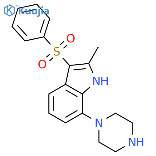 1H-INDOLE, 2-METHYL-3-(PHENYLSULFONYL)-7-(1-PIPERAZINYL)- structure