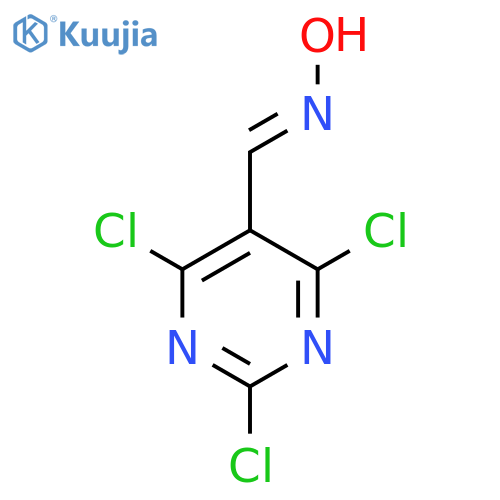 5-Pyrimidinecarboxaldehyde, 2,4,6-trichloro-, oxime structure