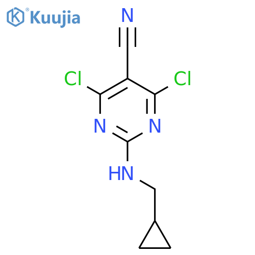 5-Pyrimidinecarbonitrile, 4,6-dichloro-2-(cyclopropylmethylamino)- structure