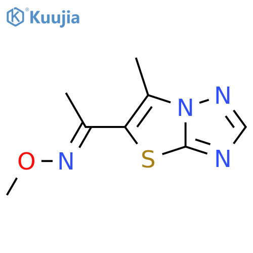 (E)-methoxy(1-{6-methyl-[1,2,4]triazolo[3,2-b][1,3]thiazol-5-yl}ethylidene)amine structure