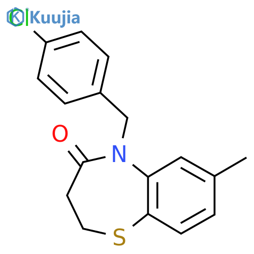 5-(4-chlorobenzyl)-7-methyl-2,3-dihydro-1,5-benzothiazepin-4(5H)-one structure