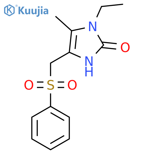 1-ethyl-5-methyl-4-[(phenylsulfonyl)methyl]-1,3-dihydro-2H-imidazol-2-one structure