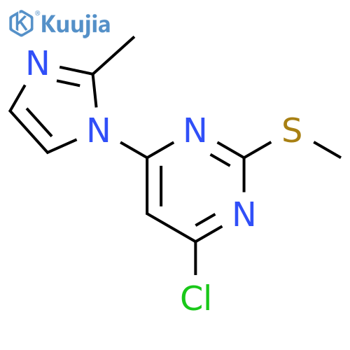 Pyrimidine, 4-chloro-6-(2-methyl-1H-imidazol-1-yl)-2-(methylthio)- structure