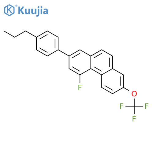 Phenanthrene, 4-fluoro-2-(4-propylphenyl)-7-(trifluoromethoxy)- structure