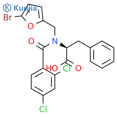 L-PHENYLALANINE, N-[(5-BROMO-2-FURANYL)METHYL]-N-(2,4-DICHLOROBENZOYL)- structure