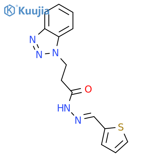 <br>(E)-3-(1H-benzo[d][1,2,3]triazol-1-yl)-N'-(thiophen-2-ylmethylene)propanehy drazide structure