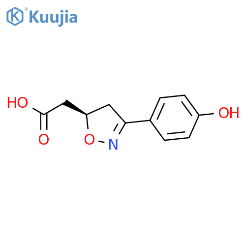 5-Isoxazoleacetic acid, 4,5-dihydro-3-(4-hydroxyphenyl)-, (5R)- structure