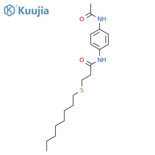 Propanamide, N-[4-(acetylamino)phenyl]-3-(octylthio)- structure