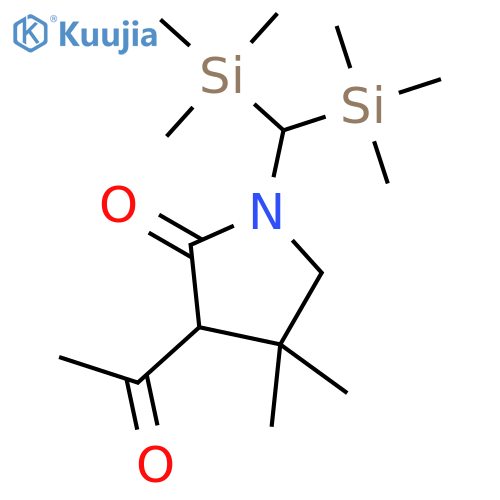 2-PYRROLIDINONE, 3-ACETYL-1-[BIS(TRIMETHYLSILYL)METHYL]-4,4-DIMETHYL- structure