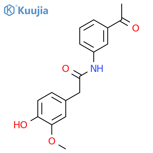Benzeneacetamide, N-(3-acetylphenyl)-4-hydroxy-3-methoxy- structure
