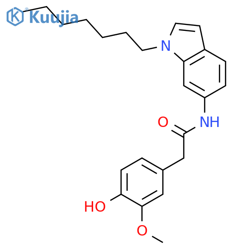 BENZENEACETAMIDE, N-(1-HEPTYL-1H-INDOL-6-YL)-4-HYDROXY-3-METHOXY- structure