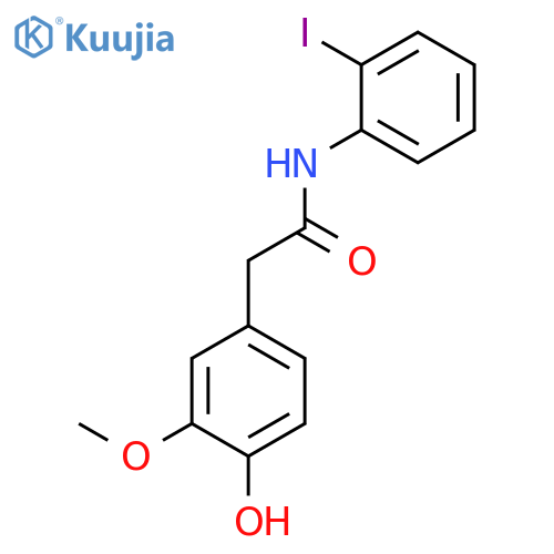 Benzeneacetamide, 4-hydroxy-N-(2-iodophenyl)-3-methoxy- structure