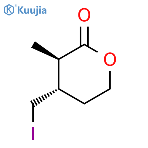 2H-Pyran-2-one, tetrahydro-4-(iodomethyl)-3-methyl-, (3R,4S)-rel- structure